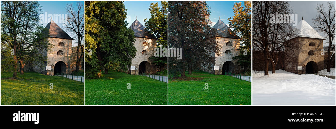 Quatre Saisons de droit de la porterie du château de Banja Luka Banja Luka Bosnie Herzégovine Banque D'Images