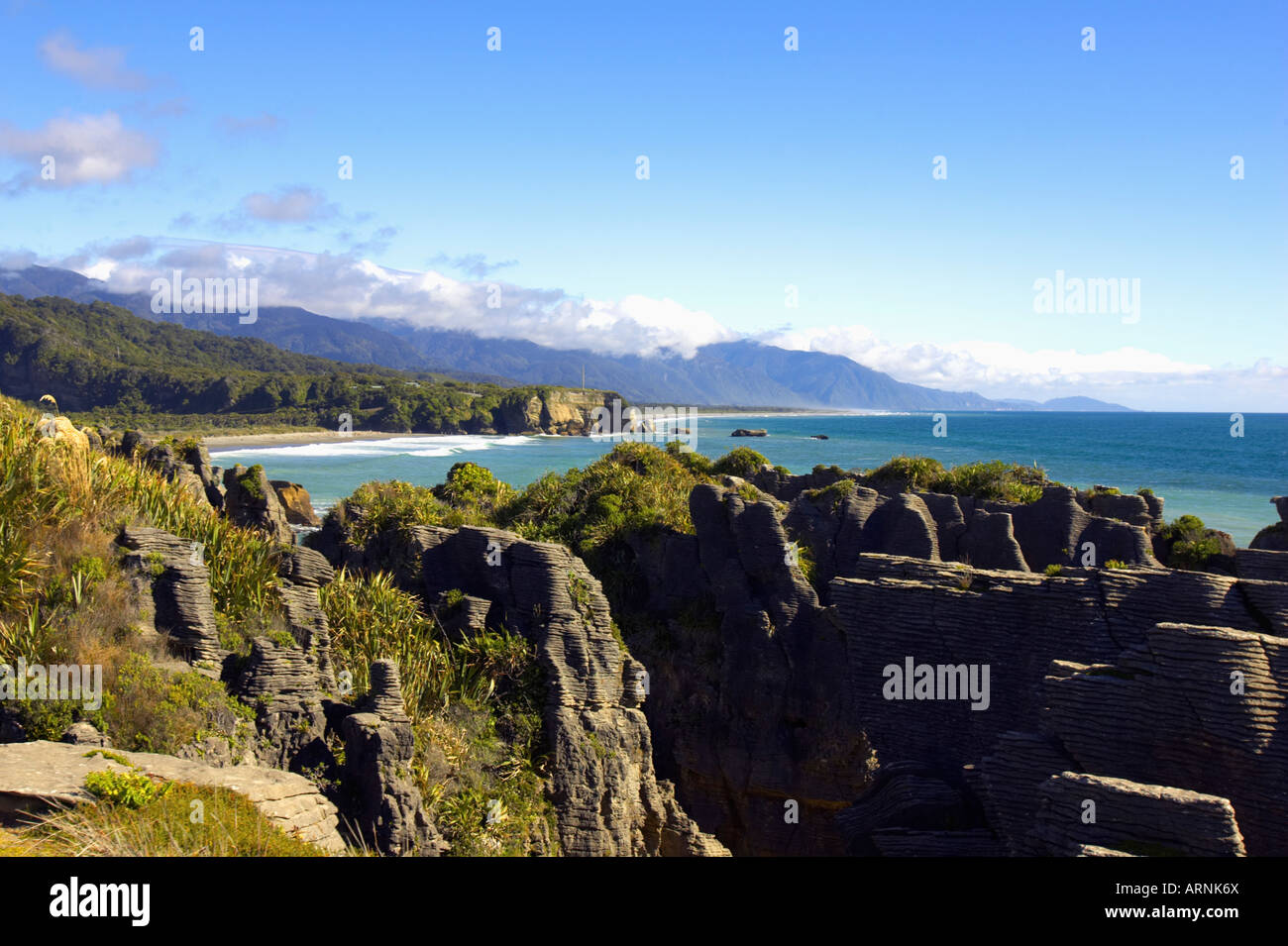 Pancake Rocks Punakaiki Nouvelle-zélande Banque D'Images