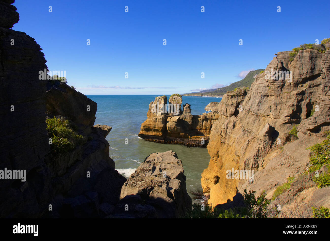 Pancake Rocks Punakaiki Nouvelle-zélande Banque D'Images