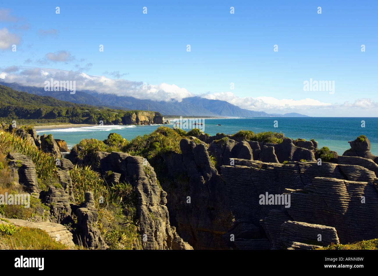 Pancake Rocks Punakaiki Nouvelle-zélande Banque D'Images