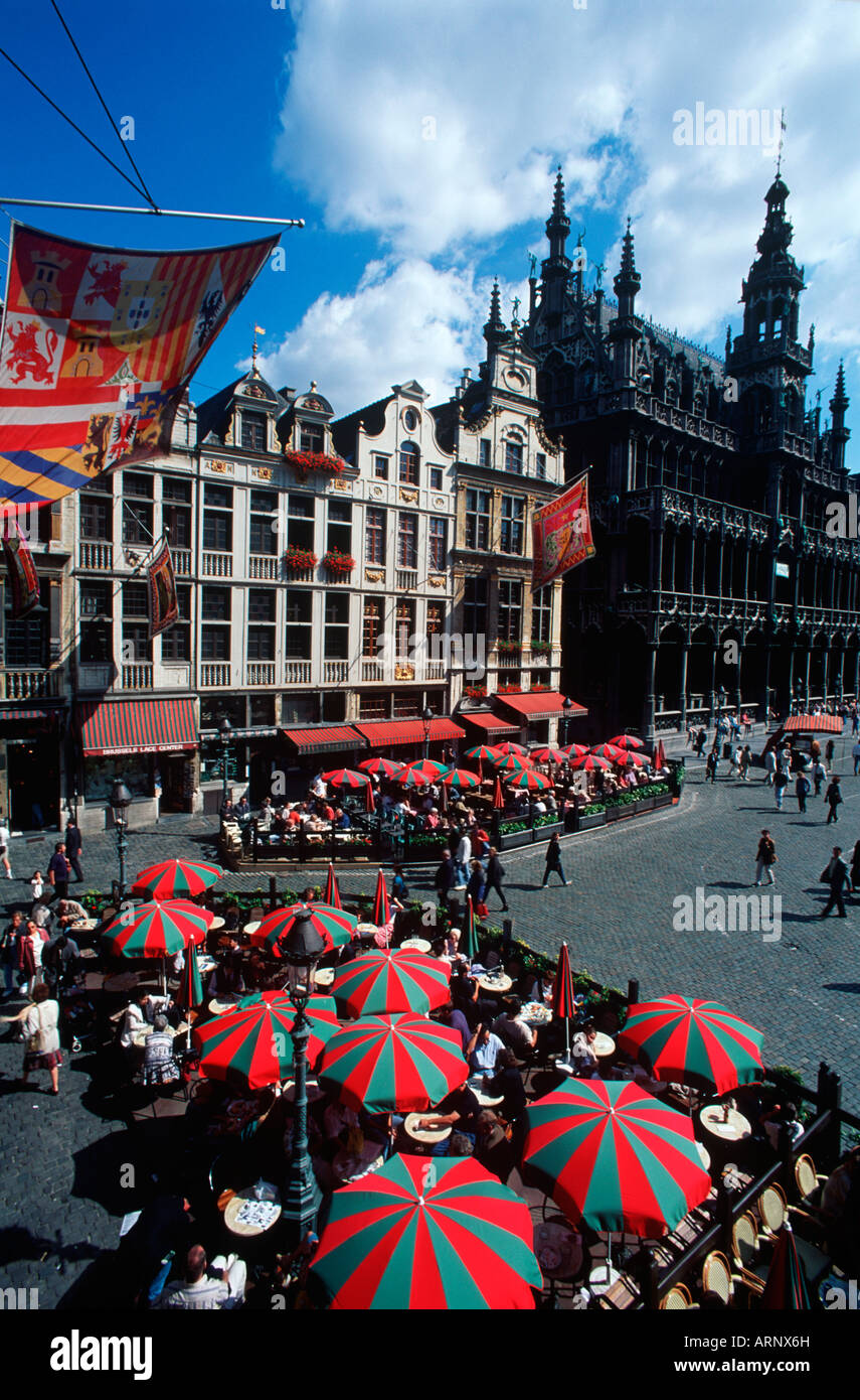 Belgique, Bruxelles, La Grand Place, détails de construction Banque D'Images