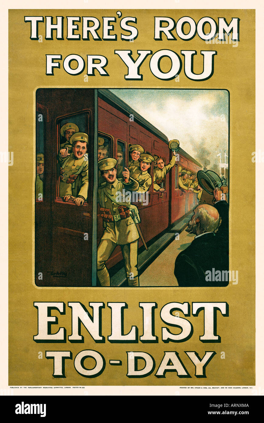 S'engager aujourd'hui la Grande Guerre par Fry WA affiche de recrutement de 1915 il y a de la place pour vous Banque D'Images