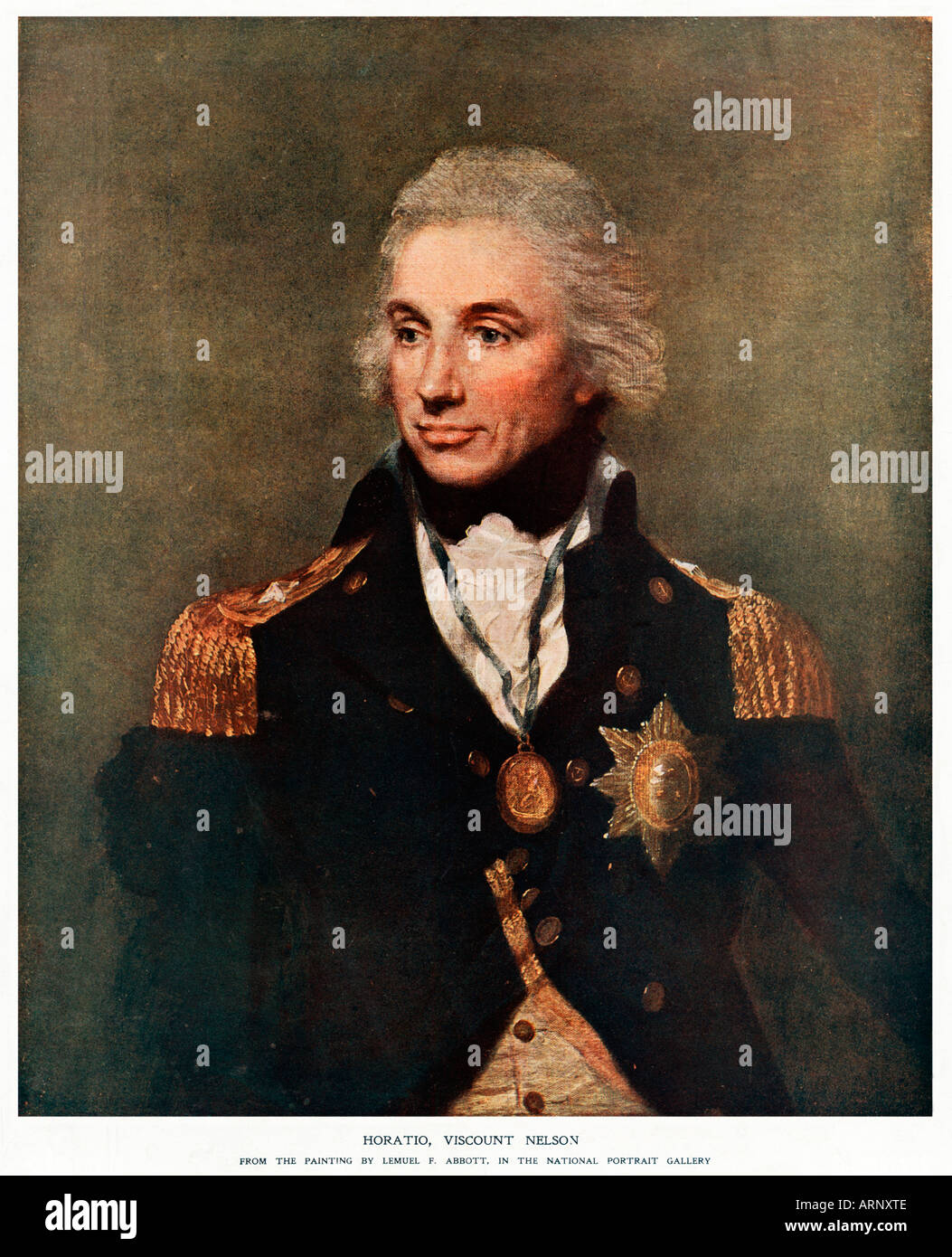 L'amiral Lord Nelson Englands héros naval dans le célèbre portrait par Lemuel F Abbott Banque D'Images