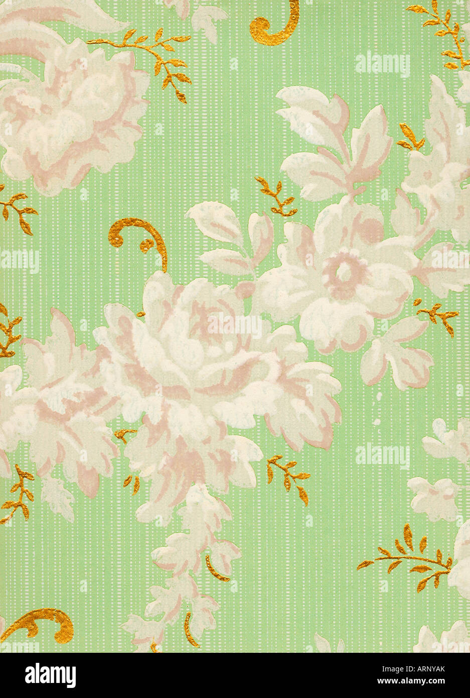 American Retro pattern papier peint fleuri Banque D'Images