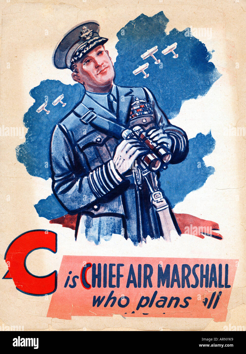 Bataille d'Angleterre C'est pour Air Marshall chef qui tous les plans pour les enfants britanniques Alphabet book de WW II Banque D'Images