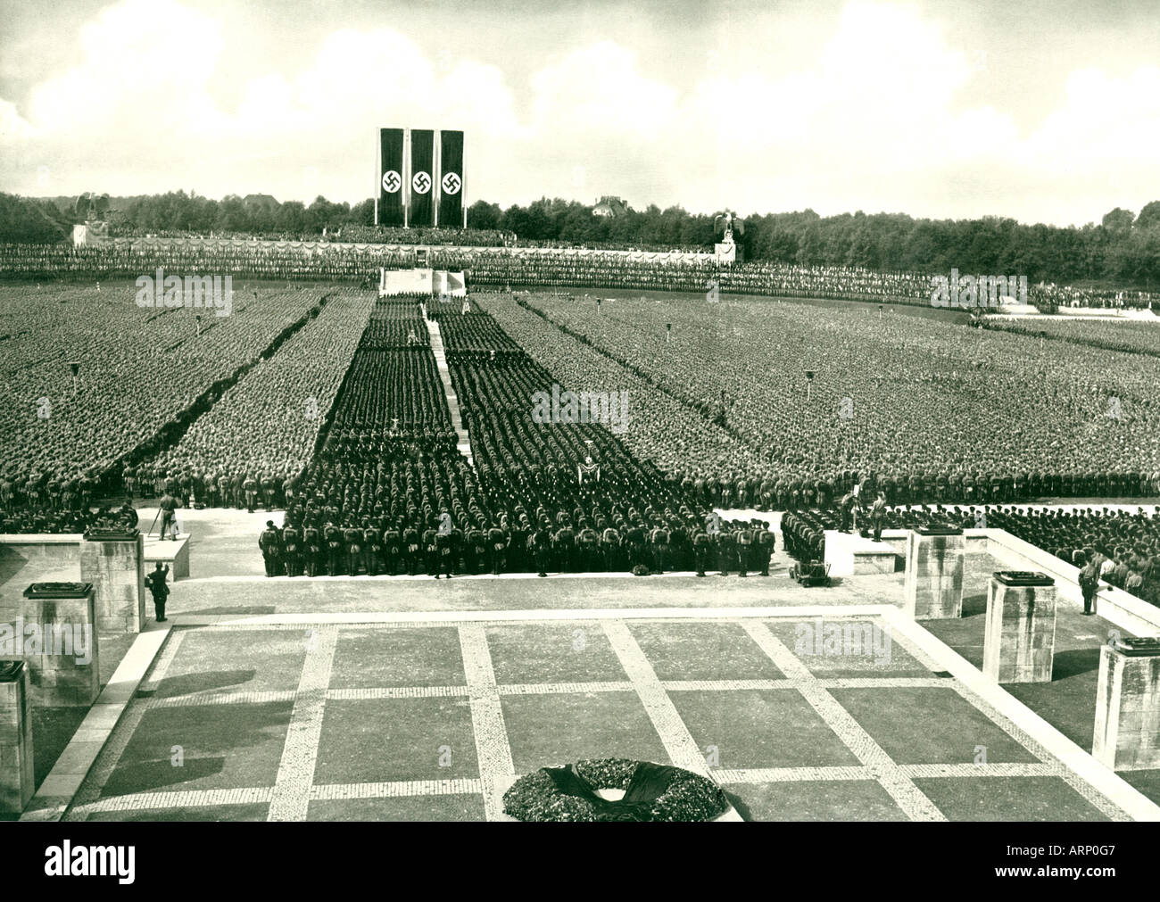 Rassemblement de Nuremberg, 1936 photo du parti nazi allemand et de son rassemblement annuel et hommage à la Fuhrer Banque D'Images