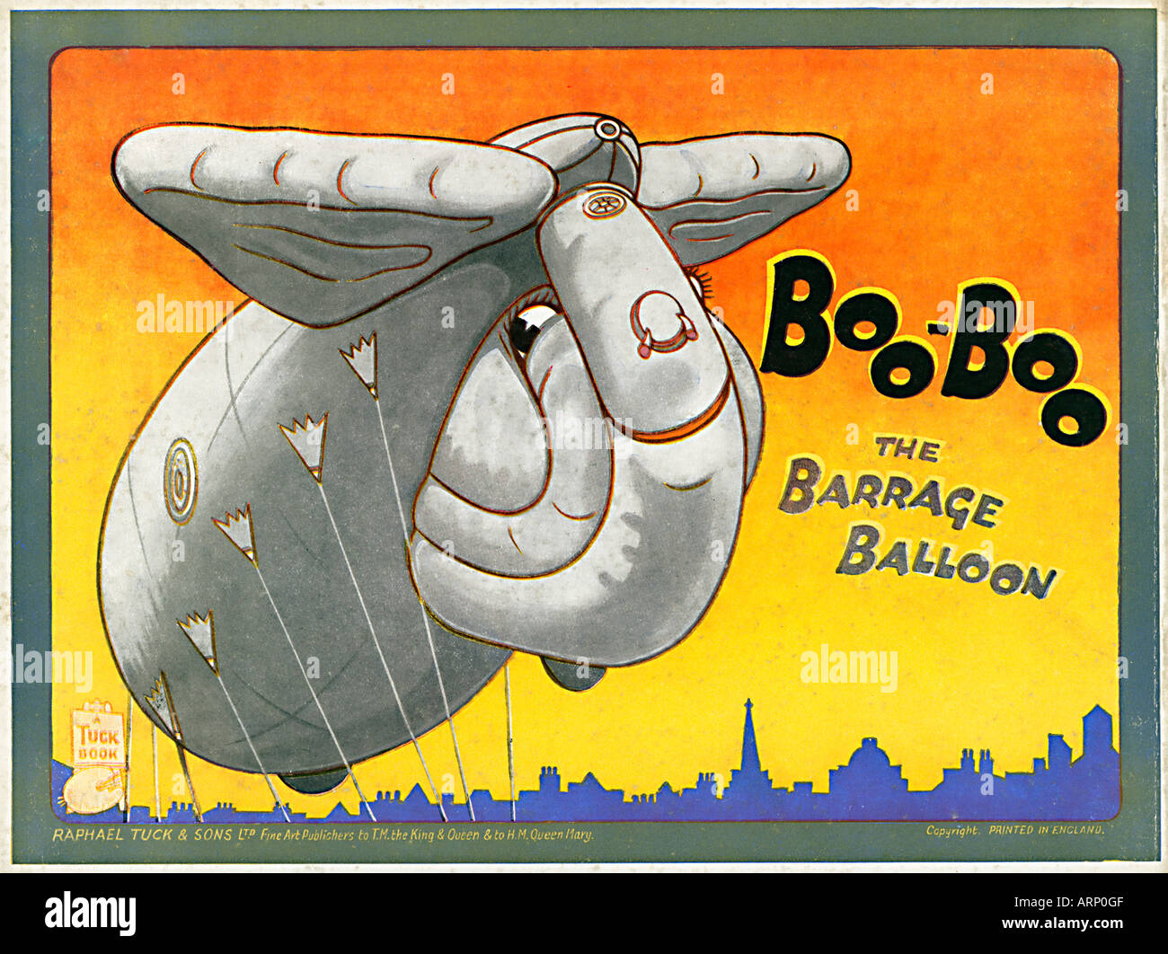 Boo Boo Le Barrage Balloon 1940 Enfants Anglais illustré avec photo à partir de la campagne-éclair Banque D'Images