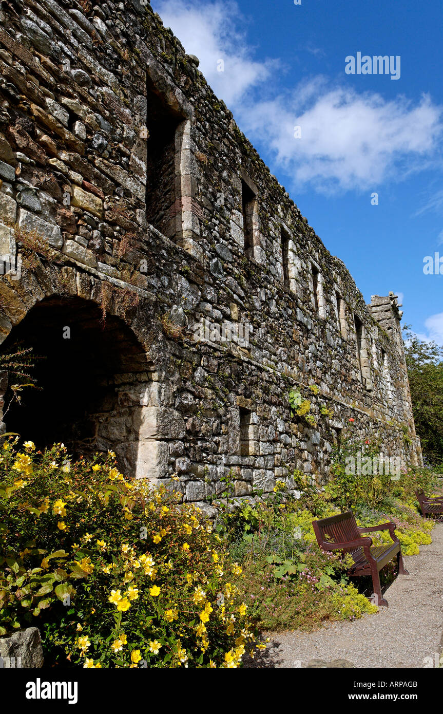 Une vue le long des remparts du château au Château de la Broye à Campbell, Ecosse Banque D'Images
