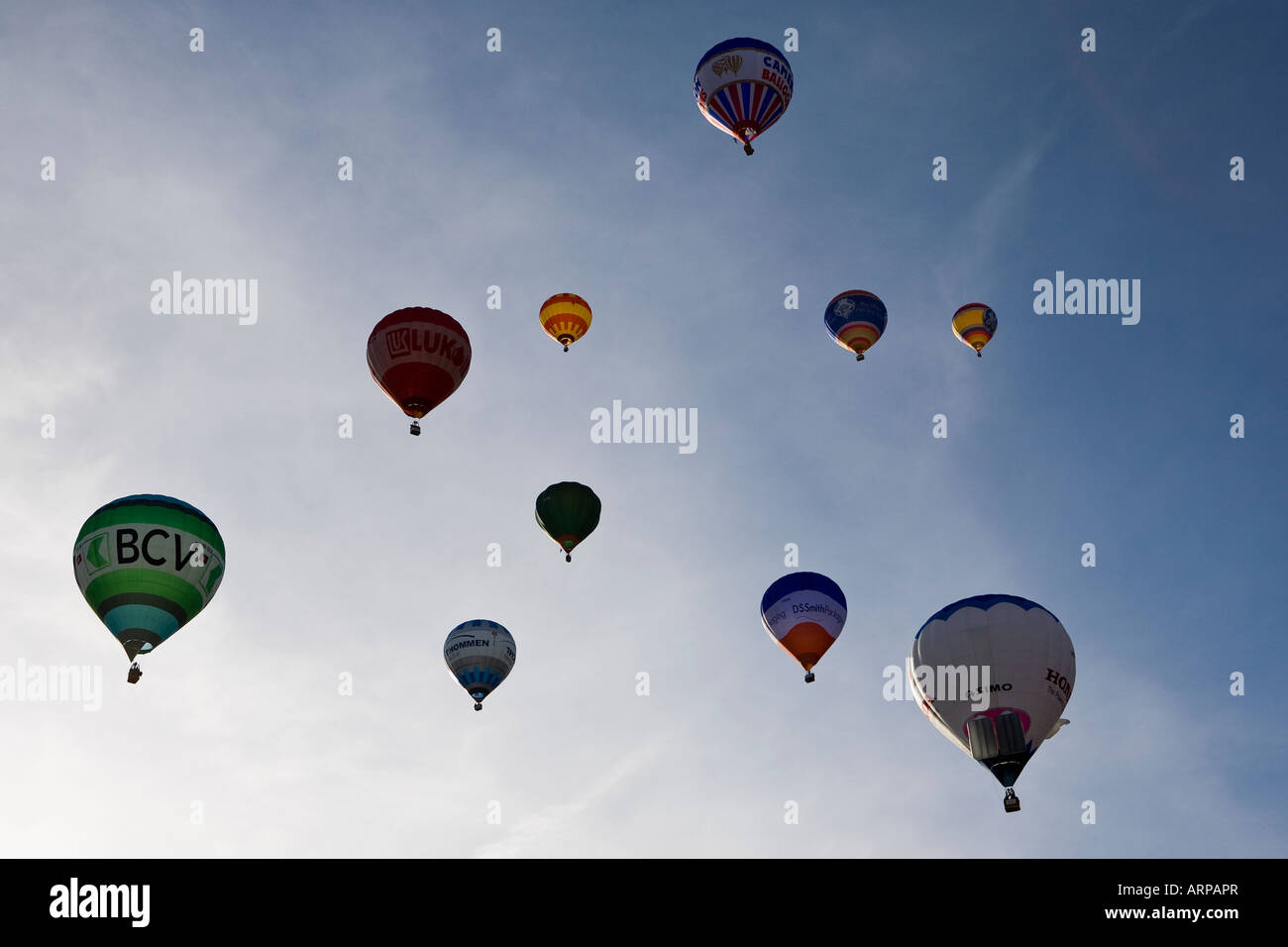 Festival de montgolfières à Château d oex Banque D'Images