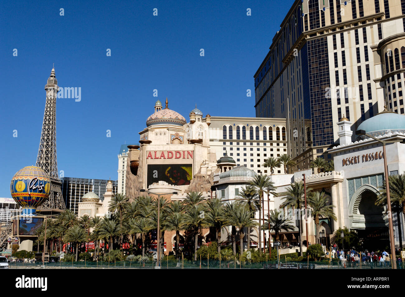 L'Aladdin et Paris Hôtels à Las Vegas, Nevada Banque D'Images