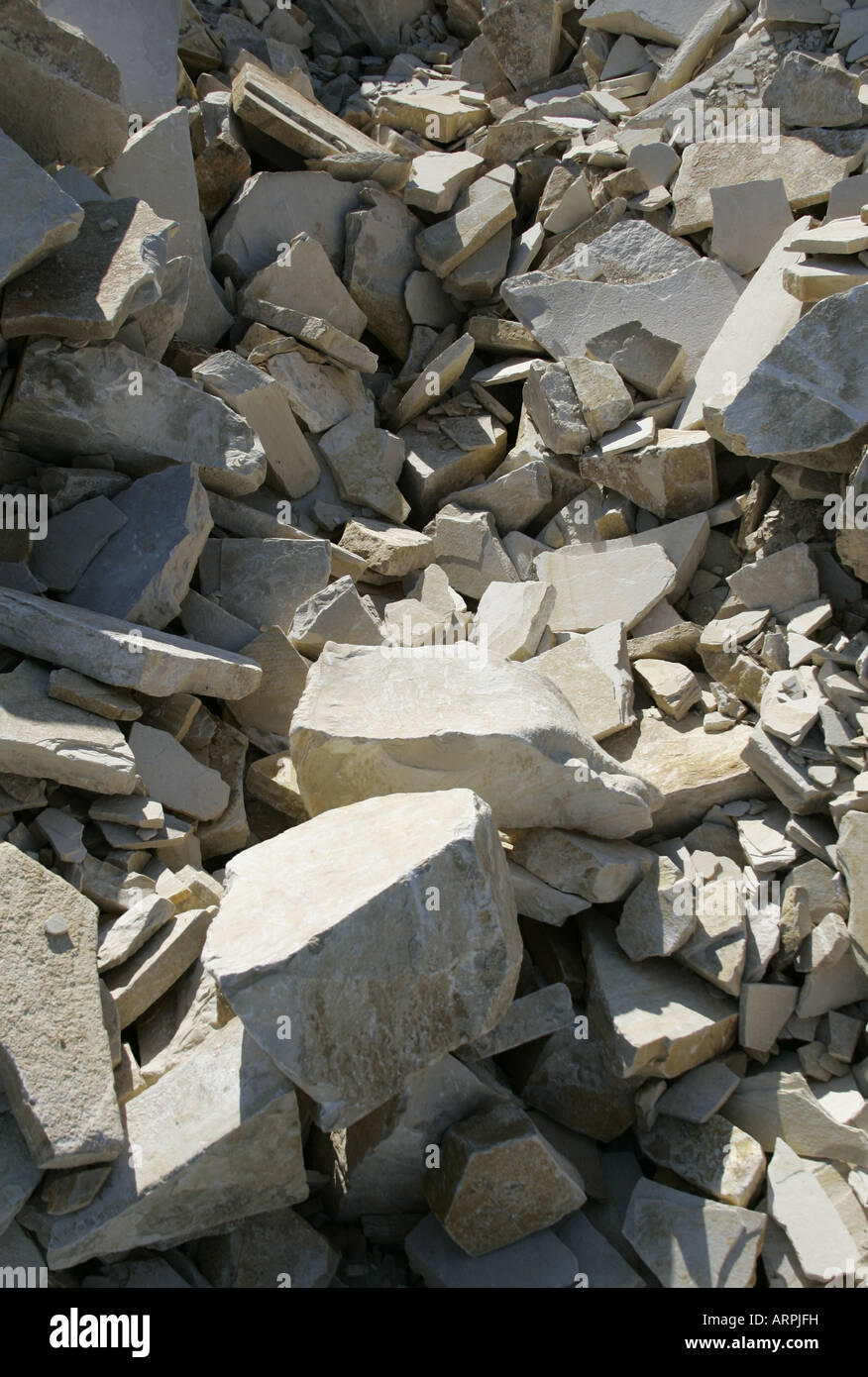 Carrière de calcaire fossile en Bavière, en Allemagne. Banque D'Images