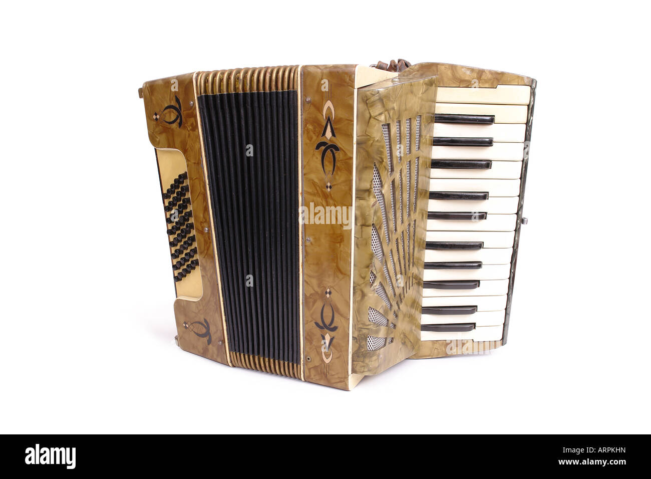 Studio shot of accordéon rétro sur fond blanc Banque D'Images