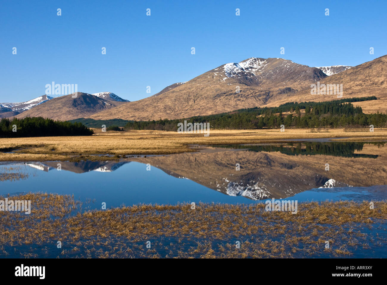 Montagne Stob et Ghabhar écossais Loch Tulla au Mont Noir en Ecosse Banque D'Images