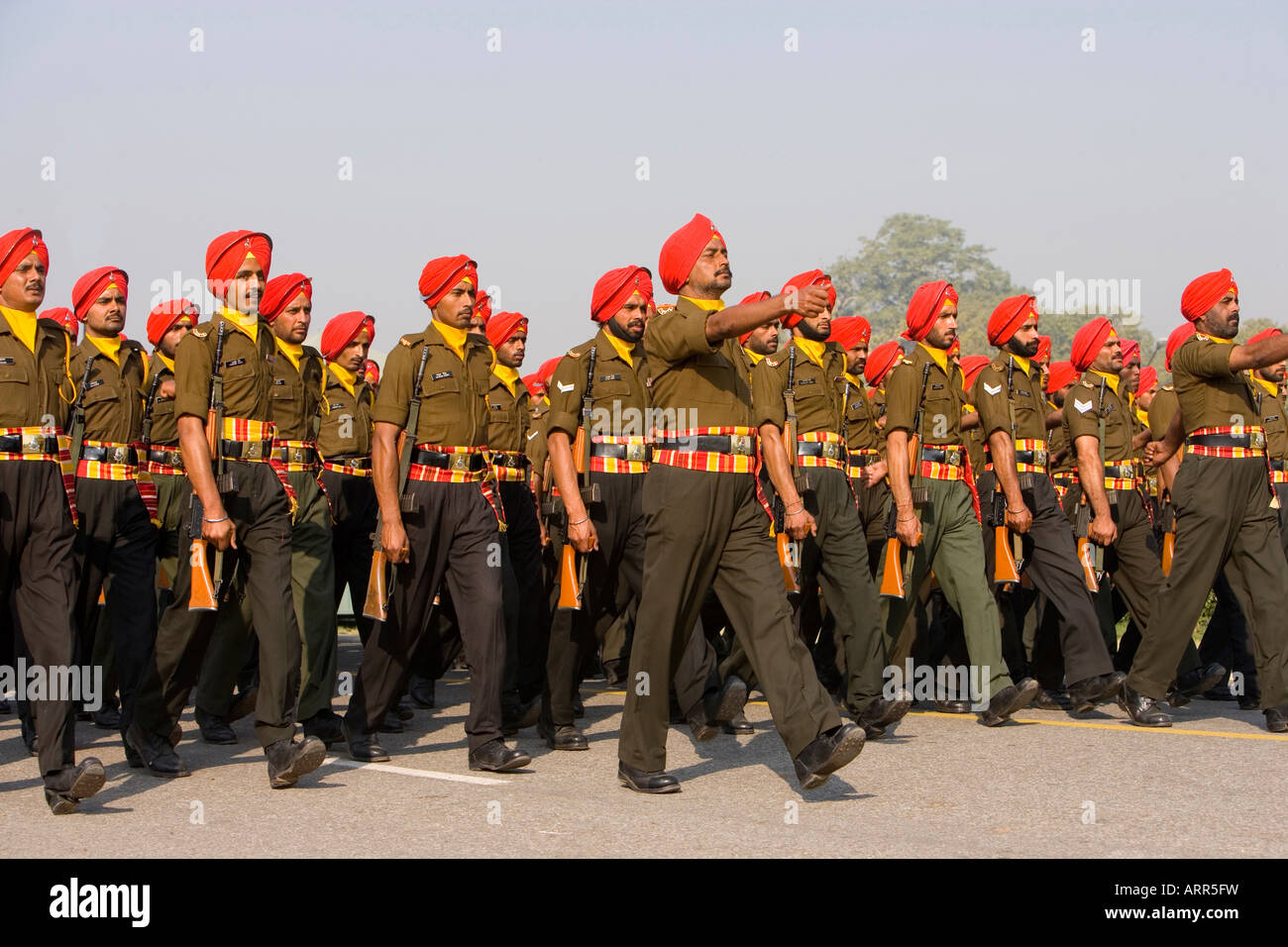 Des soldats indiens marche, à New Delhi, Inde Banque D'Images