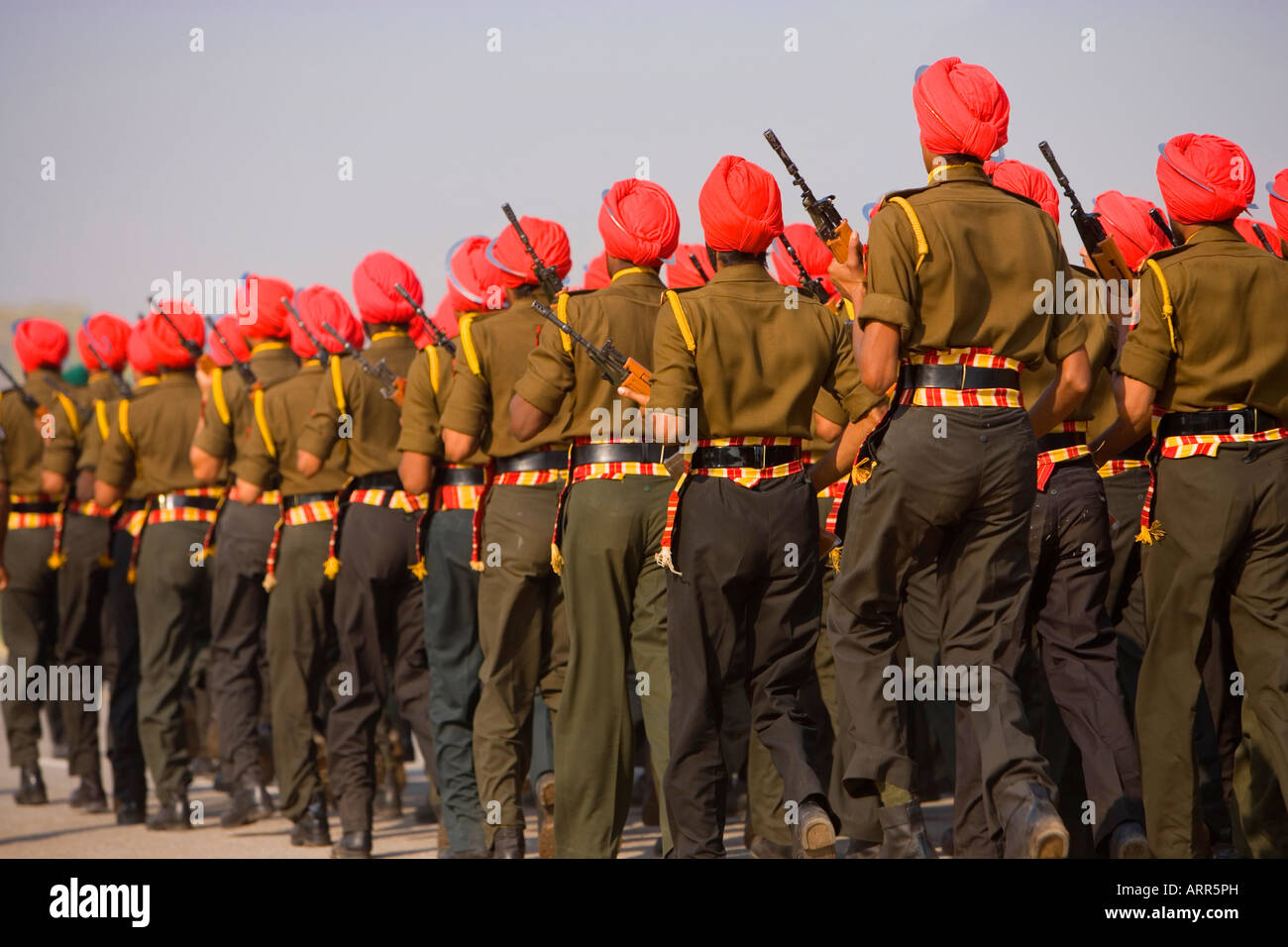 Des soldats indiens marche, à New Delhi, Inde Banque D'Images