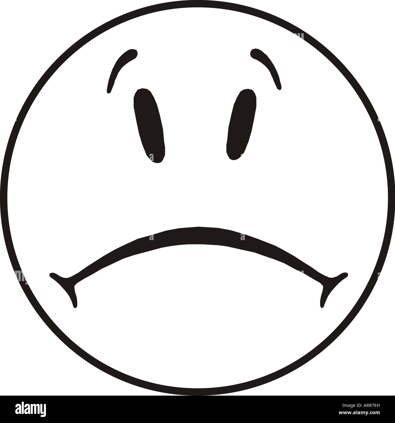 Triste caricature smiley généré par ordinateur Banque D'Images