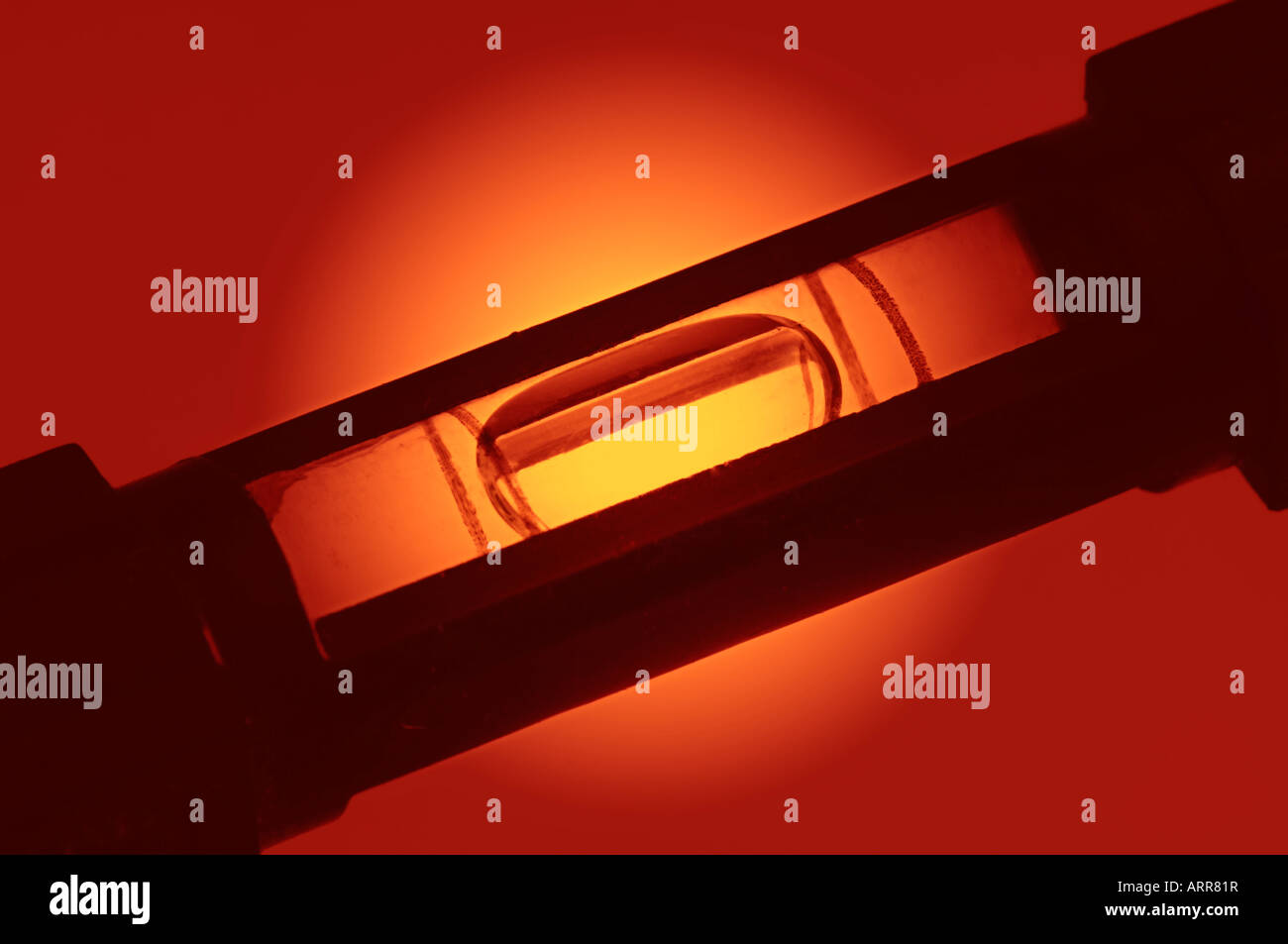 Niveau à bulle closeup Banque D'Images