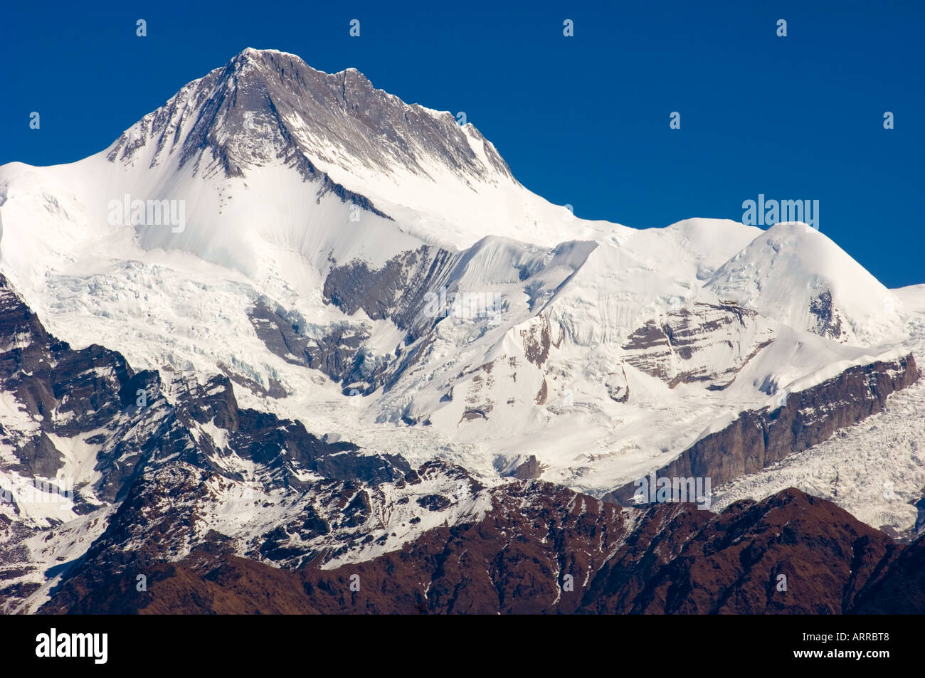 Sarangkot Pokhara à Outlook la sainte montagne Machhapuchare panorama himalayen vallée de Katmandou NÉPAL ANNAPURNA region Asie Banque D'Images