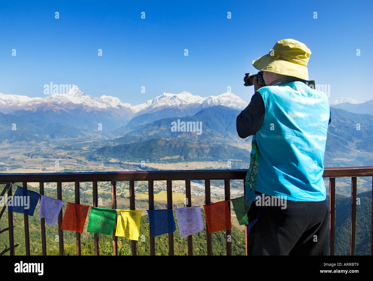 Sarangkot Pokhara à Outlook la sainte montagne Machhapuchare panorama himalayen vallée de Katmandou NÉPAL ANNAPURNA region Asie Banque D'Images