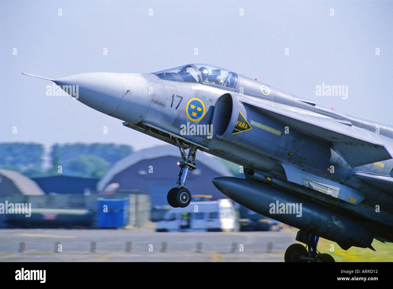 Armée de l'air suédoise SAAB J-37 Viggen fighter Banque D'Images