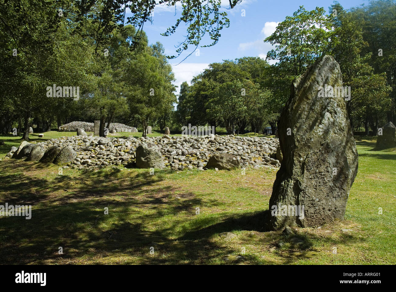 Balnuaran dh de Clava CLAVA INVERNESSSHIRE pierre l'âge du bronze en chambré tumulus de Pierre cimetière cairn Banque D'Images