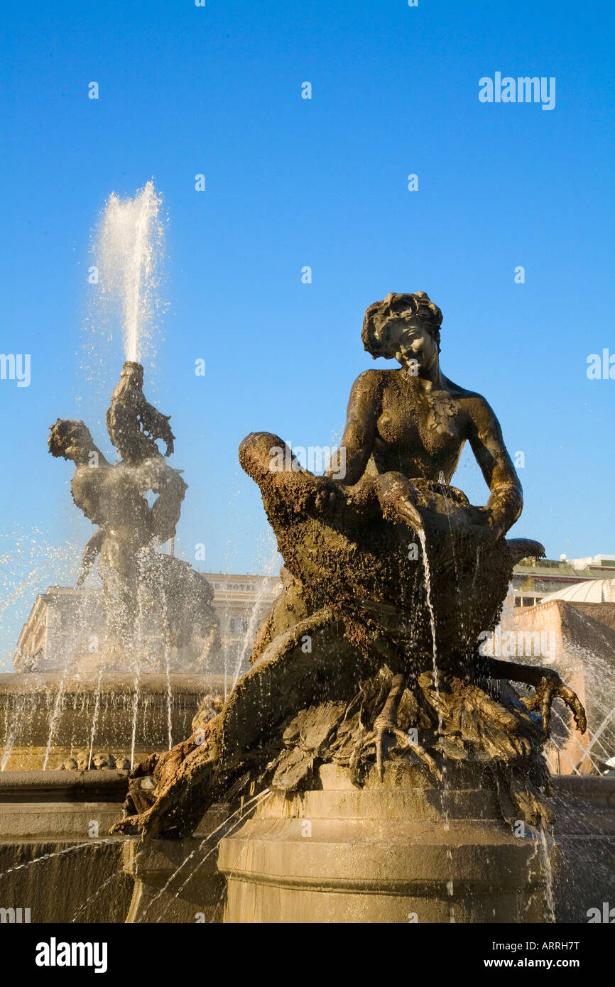 Fontana delle Naiadi, fontaine sur la Piazza della Repubblica Rome Italie Banque D'Images
