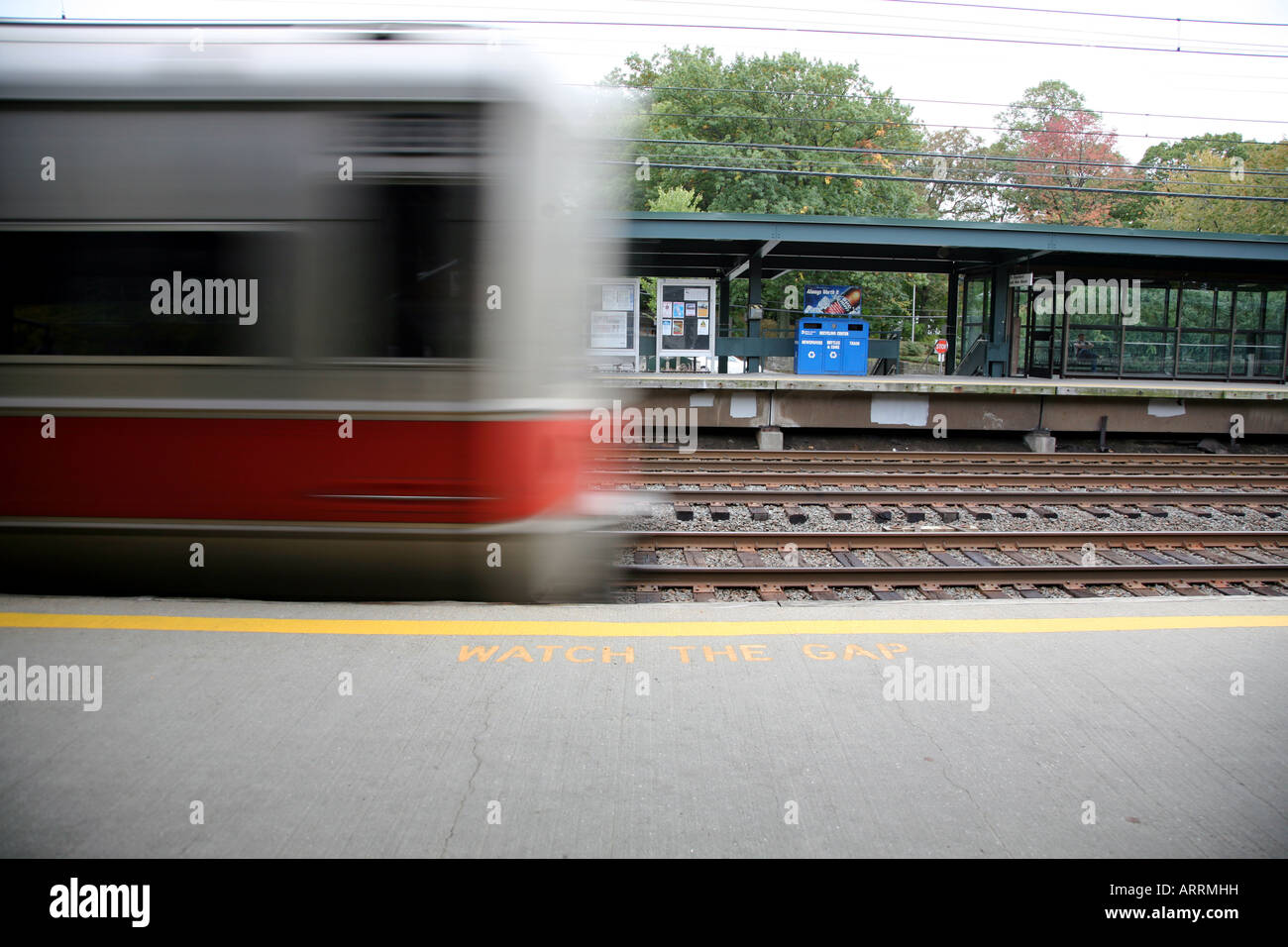 Metro North train station en tirant, Pelham, New York, USA Banque D'Images