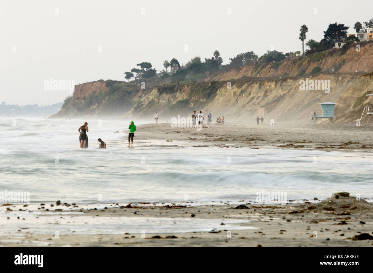 L'hiver, la plage Del Mar en Californie Banque D'Images