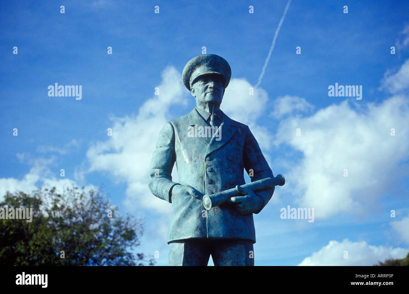 Statue du Vice-amiral Ramsay au château de Douvres, Kent, UK Banque D'Images