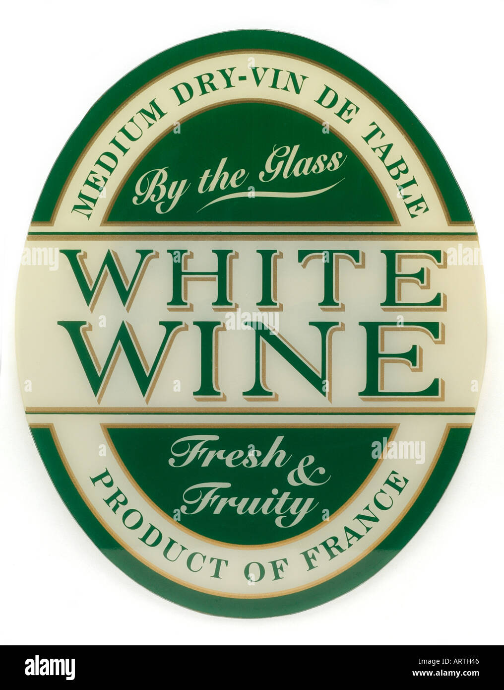 Vin blanc demi-sec vin de table par le verre produit doux et fruité de France Angleterre Royaume-Uni Royaume-Uni GB Grande Bretagne Banque D'Images
