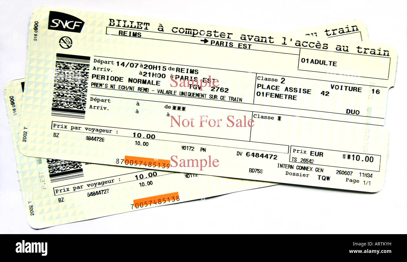 Sncf train tickets Banque de photographies et d'images à haute résolution -  Alamy