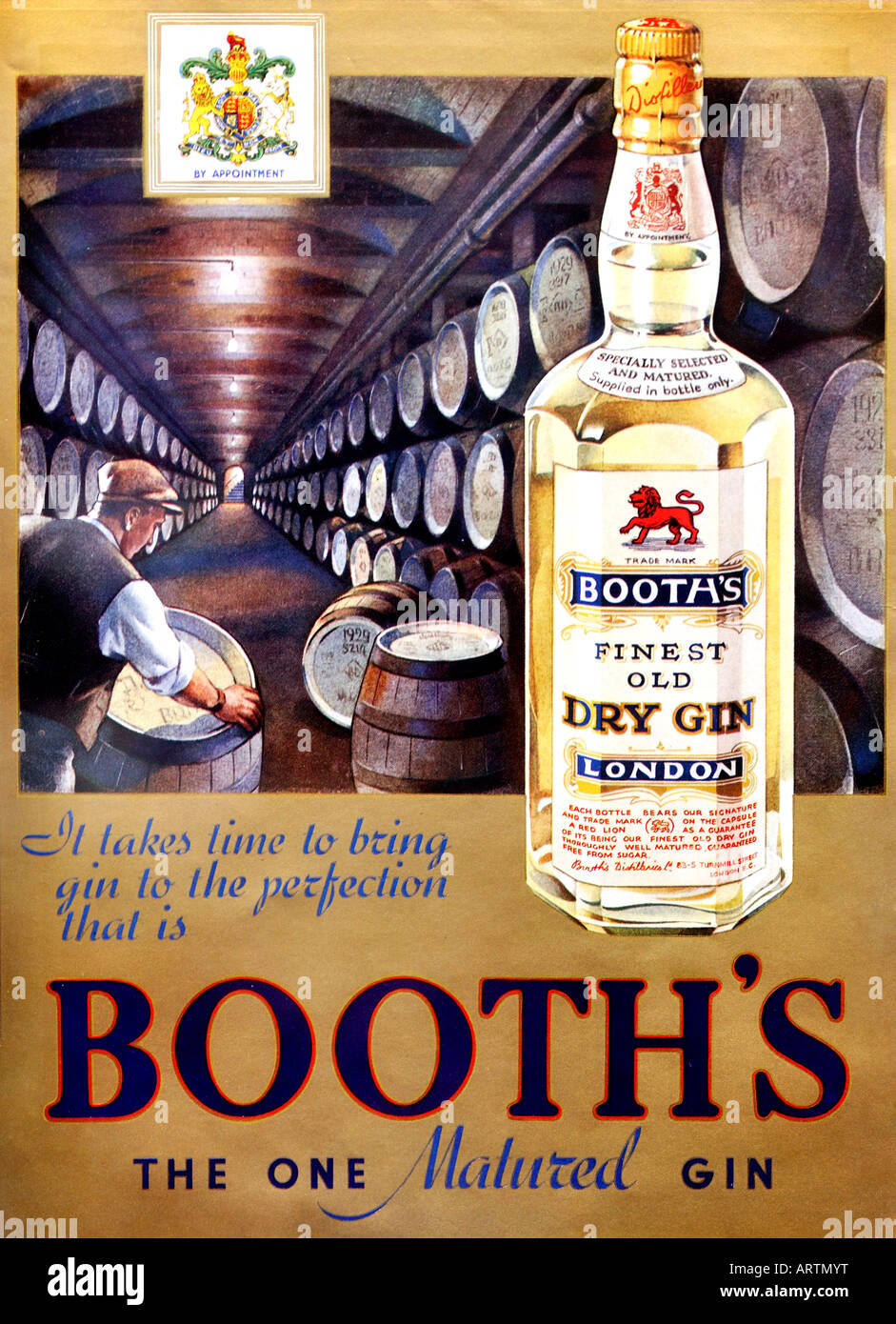 1930 publicité pour le stand Gin pour un usage éditorial uniquement Banque D'Images