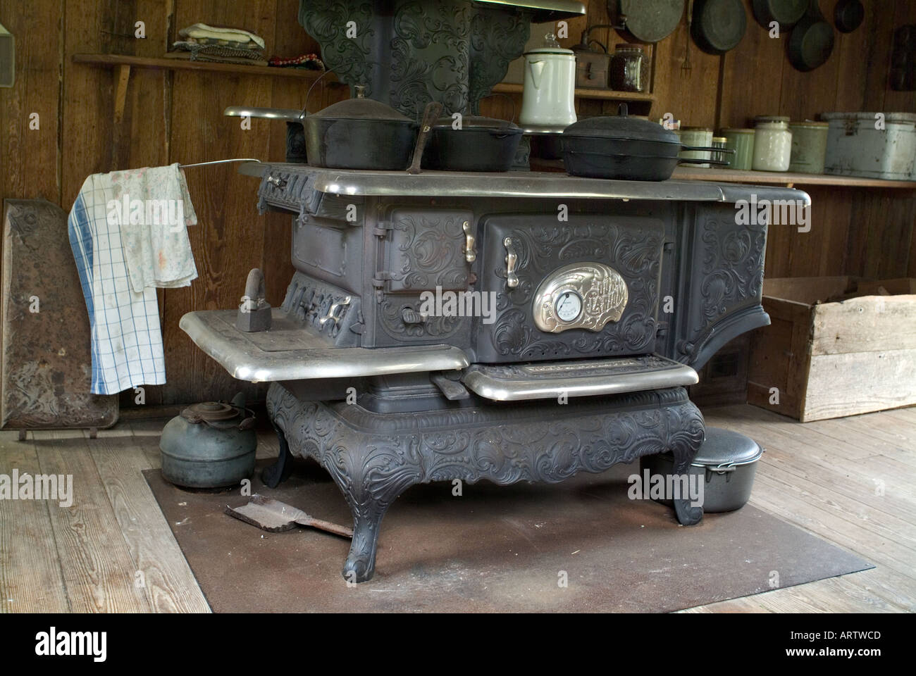 Parc d'état historique de la ferme de Dudley Newberry Floride cuisine cuisson au charbon de bois Banque D'Images