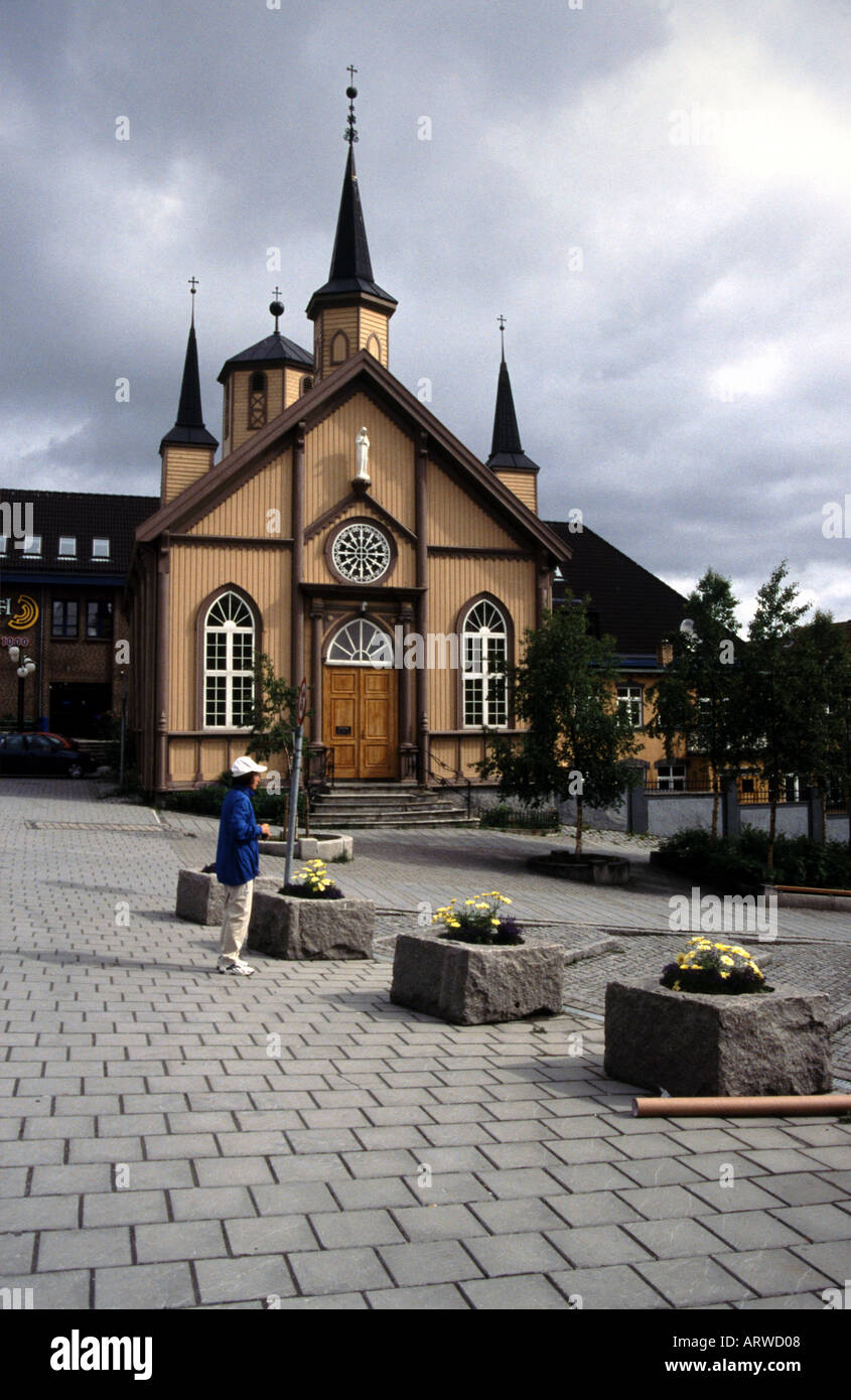 Vieille église dans le centre de Hammerfest Norvège Banque D'Images