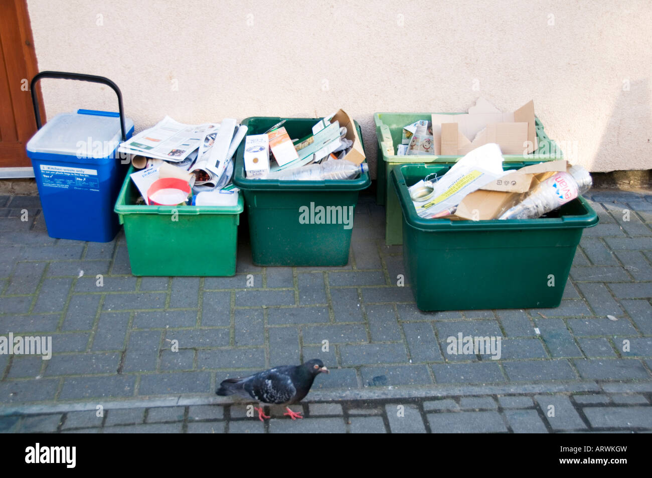 London UK Février 2008 poubelles de recyclage Banque D'Images