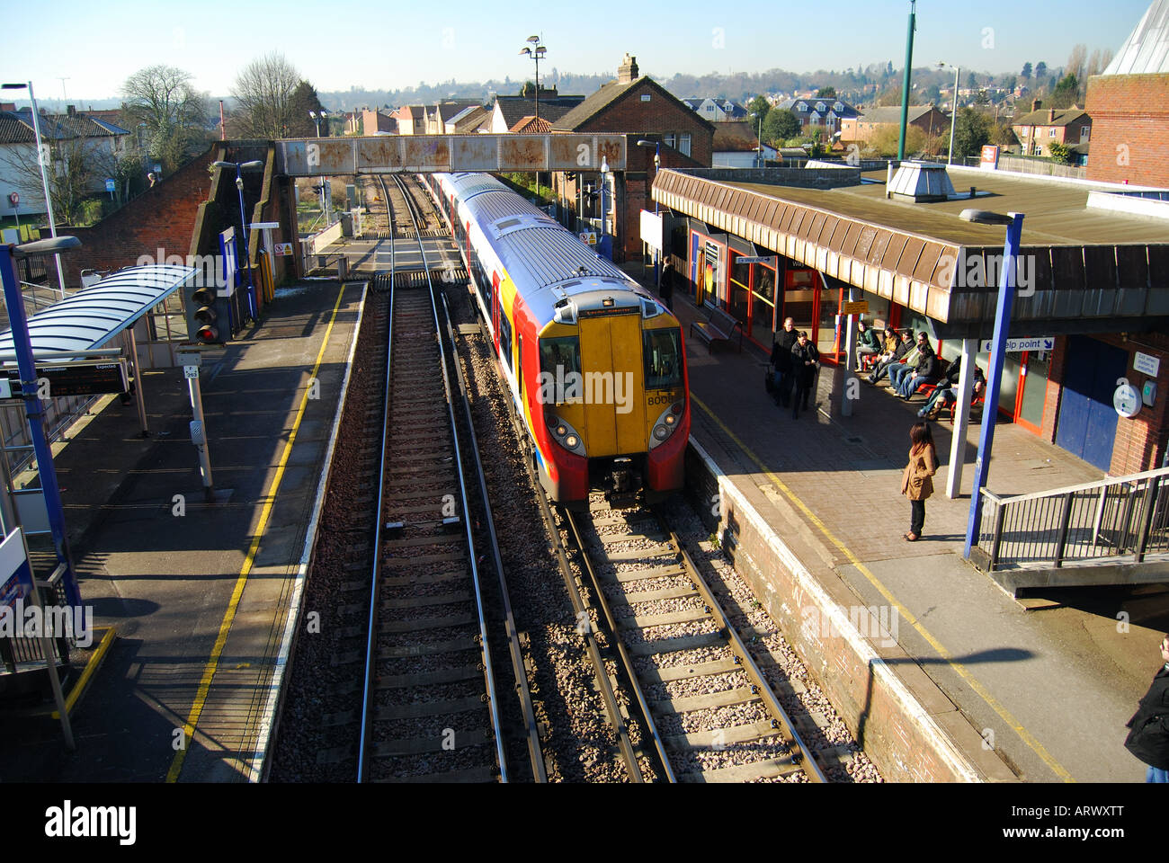 Egham Gare, Egham, Surrey, Angleterre, Royaume-Uni Banque D'Images