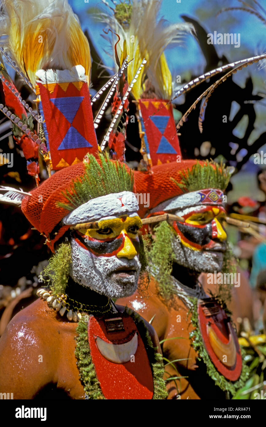 La Papouasie-Nouvelle-Guinée, l'ouest des Highlands Province, Mt. Spectacle culturel Hagen Banque D'Images