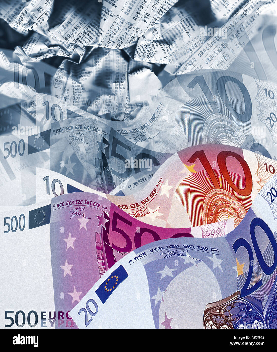 Monnaie : Euro CONCEPT FINANCIER Banque D'Images
