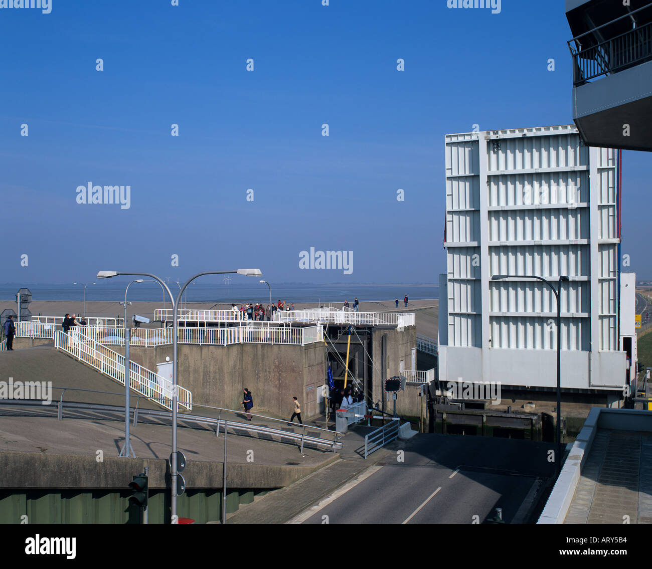 Europa Europe Allemagne Deutschland Schleswig Holtstein Eiderstaudamm Banque D'Images