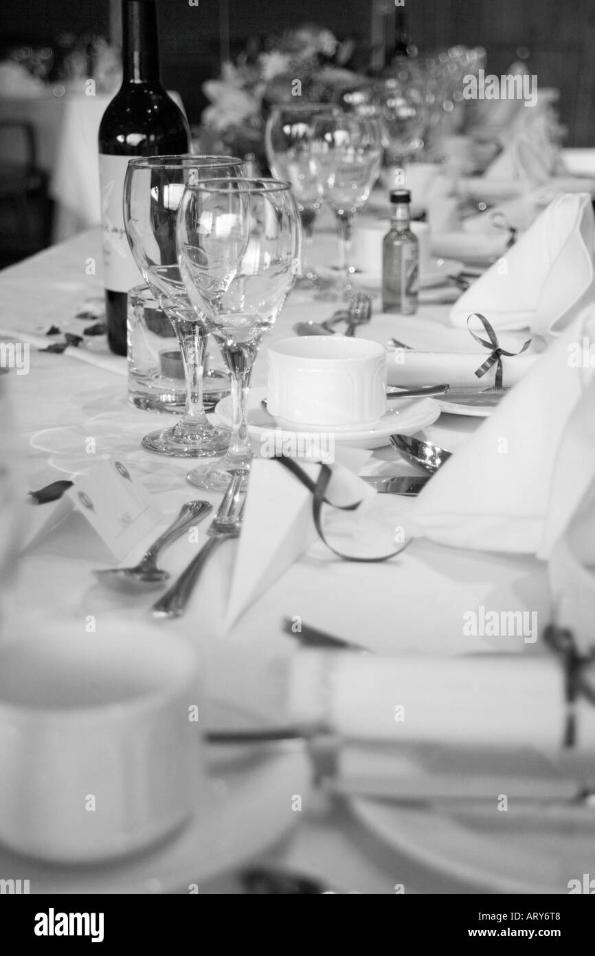 Table de mariage Banque D'Images