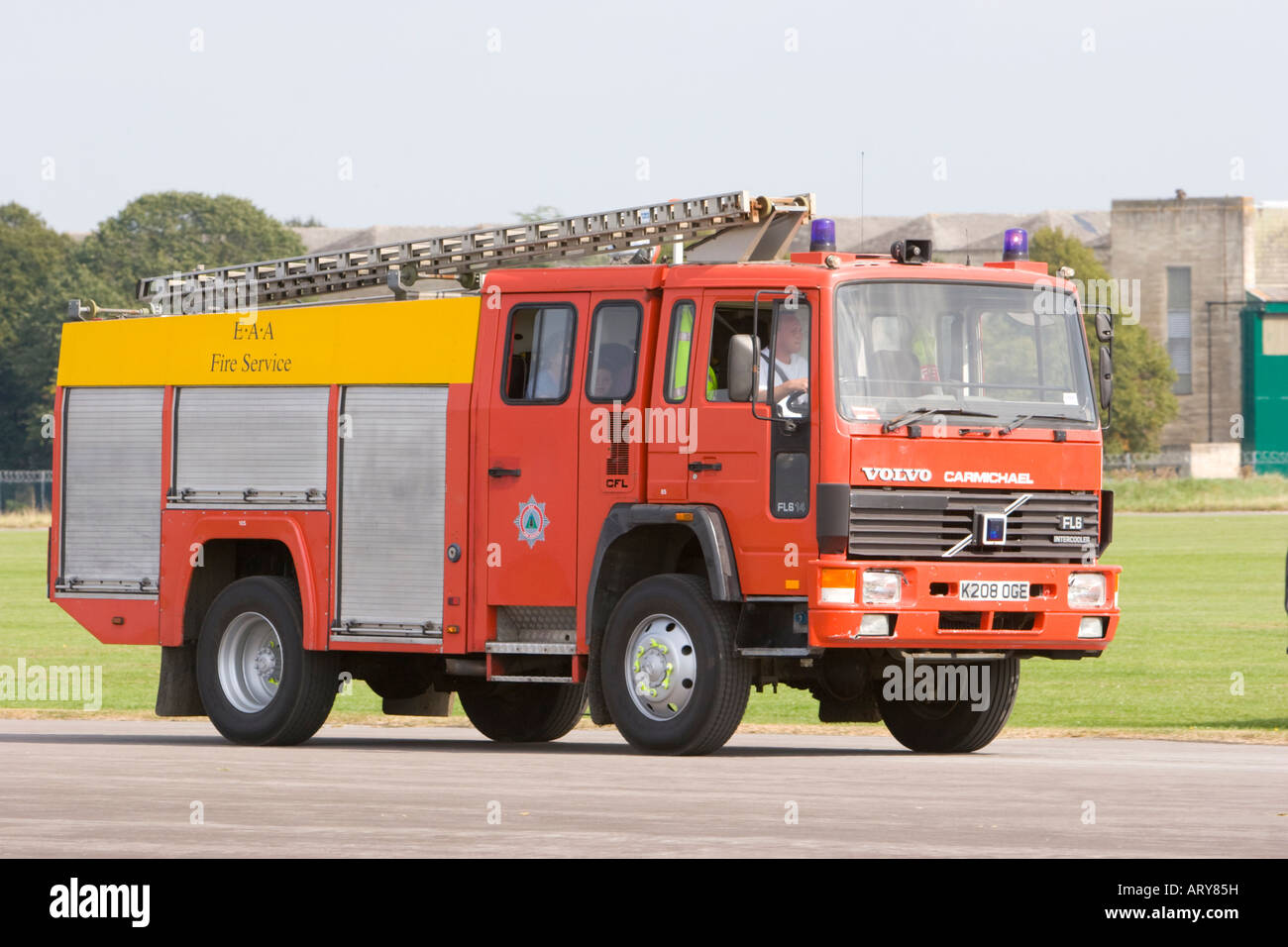 Balades en public vintage fire engine Banque D'Images