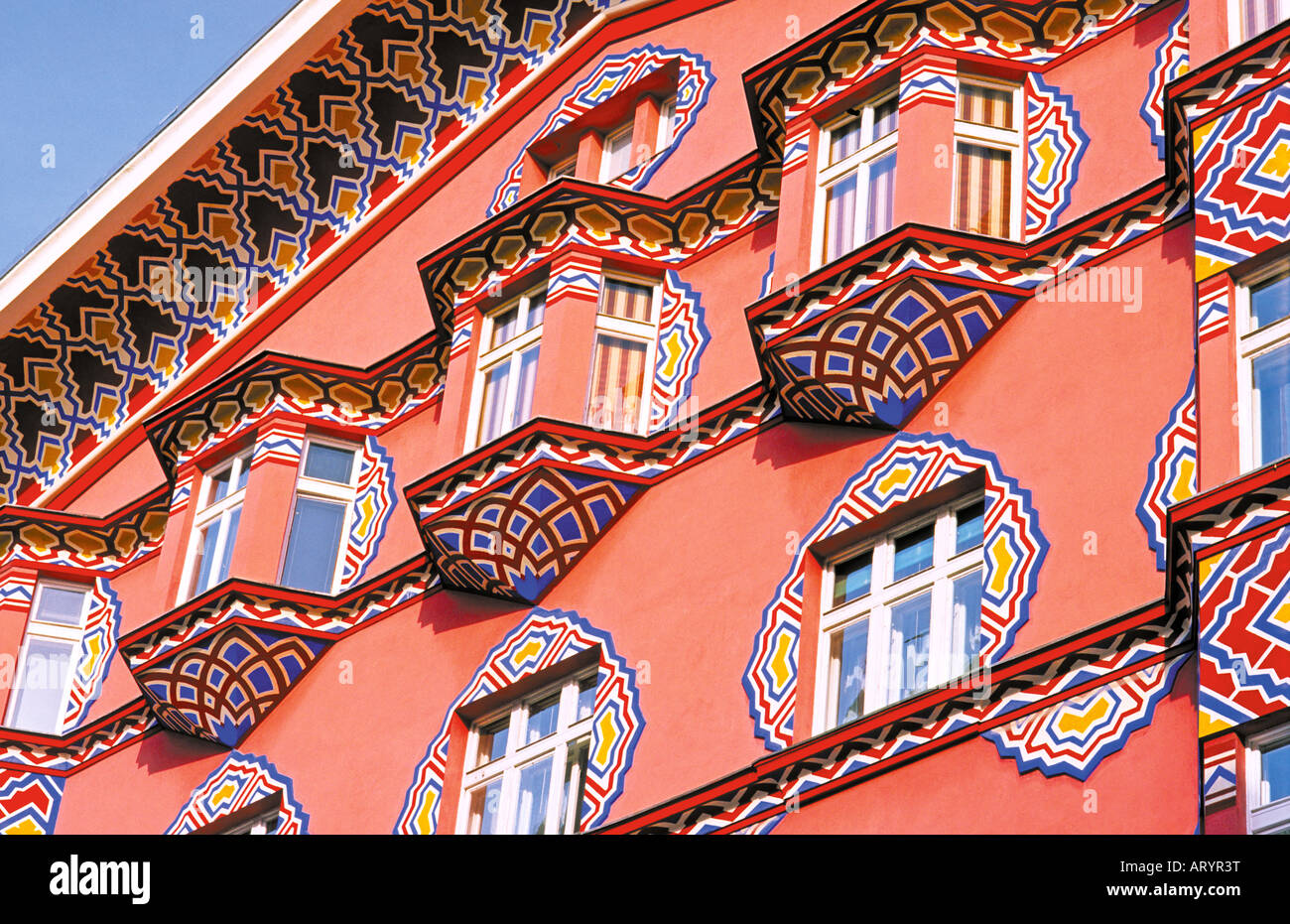 Maison de style Art Nouveau à Ljubljana, Slovénie Banque D'Images