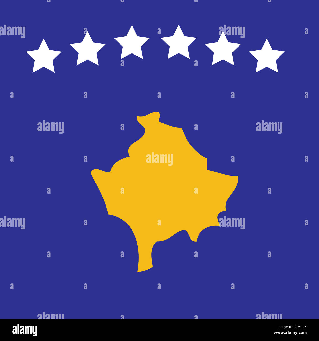 Image vectorielle du nouveau drapeau du Kosovo. Banque D'Images