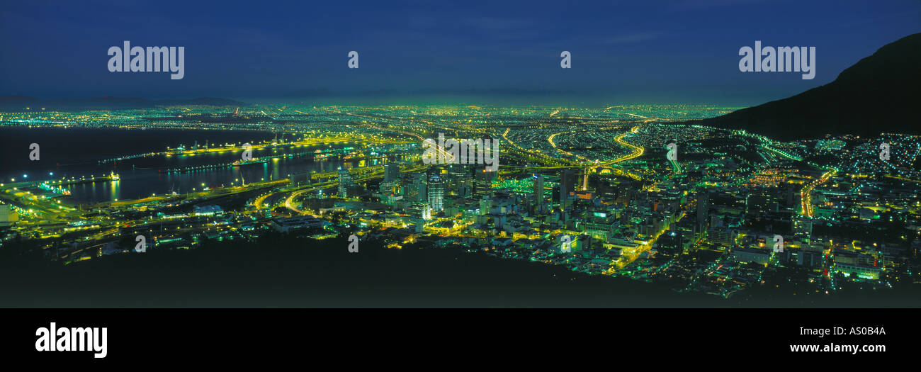 Nuit à Cape Town Afrique du Sud Banque D'Images