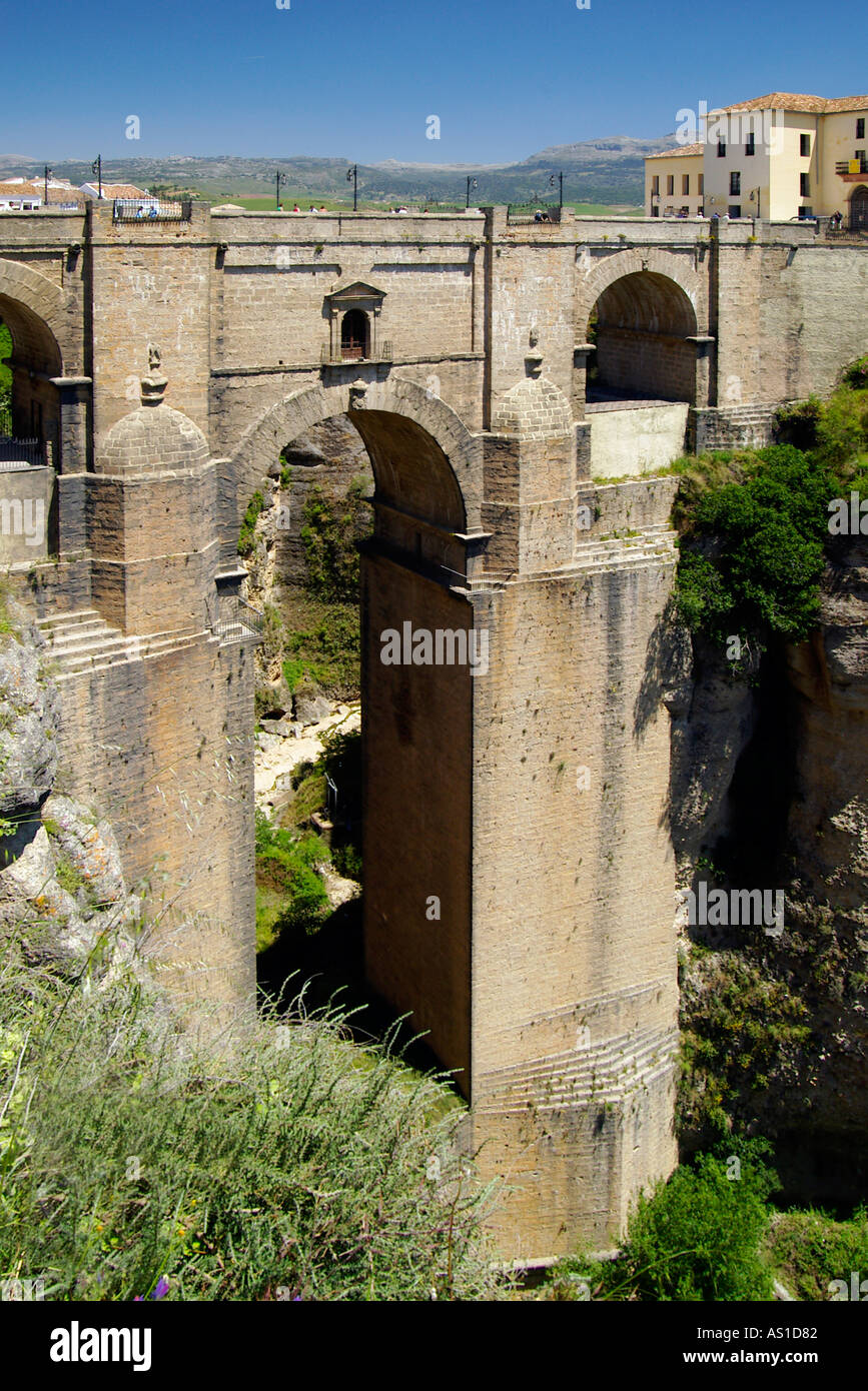 La Gorge et Puento Nuevo Nouveau pont Ronda Andalousie Espagne Espana Banque D'Images