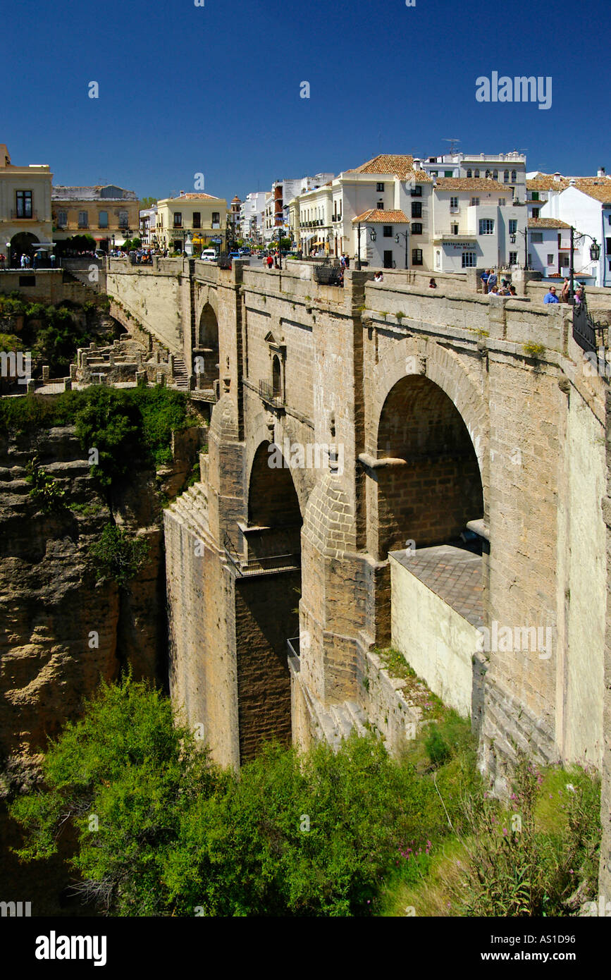La Gorge et Puento Nuevo Nouveau pont Ronda Andalousie Espagne Espana Banque D'Images