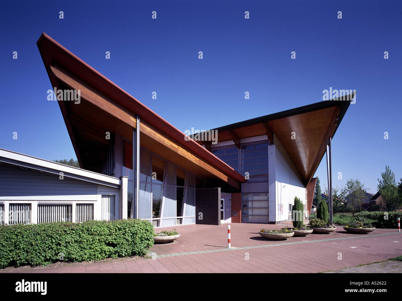 Amersfoort, Stadtteil Kattenbroek, postmoderne, Wohnsiedlung Feuerwehrhaus Banque D'Images