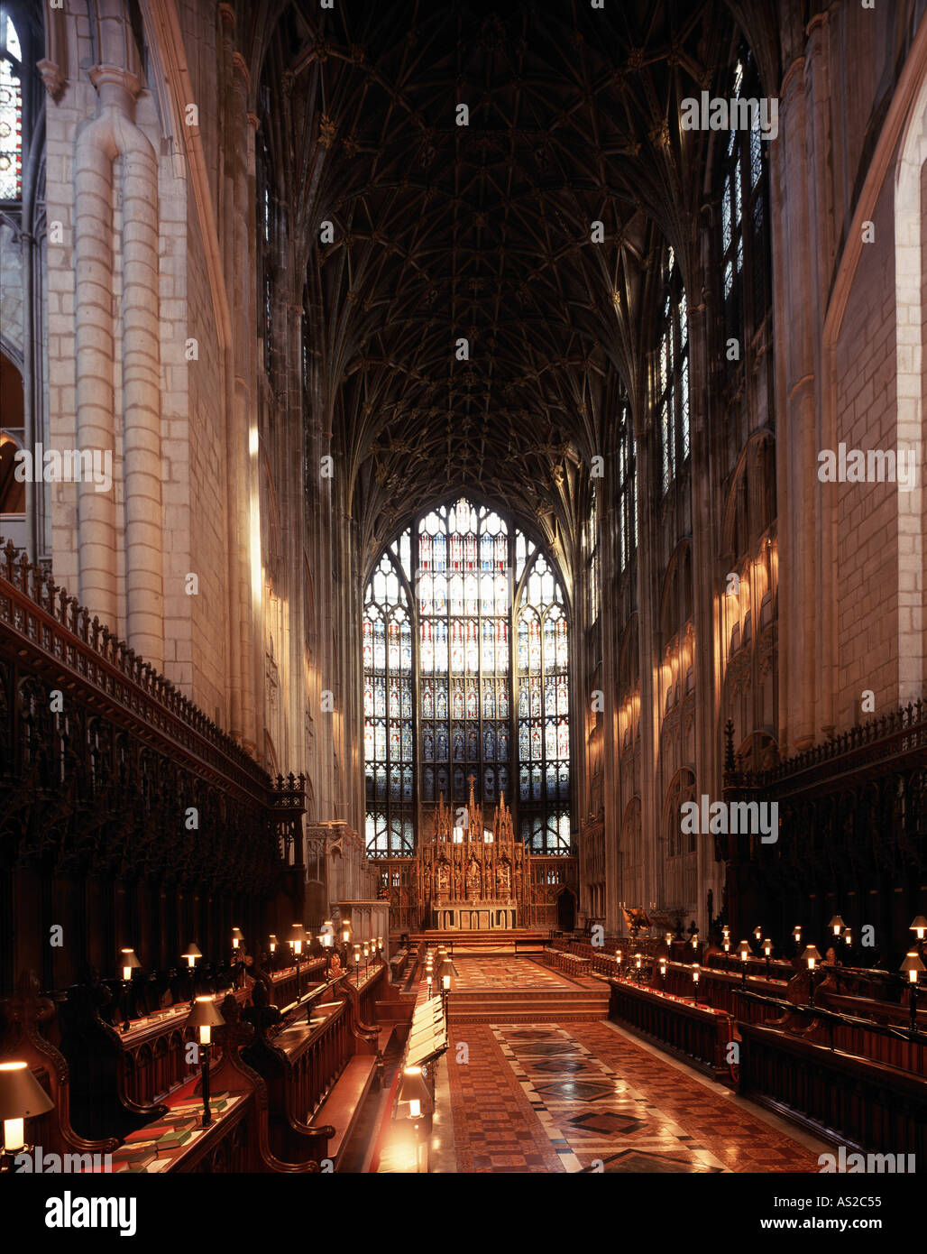 Gloucester, Abteikirche, Chor nach Osten Banque D'Images