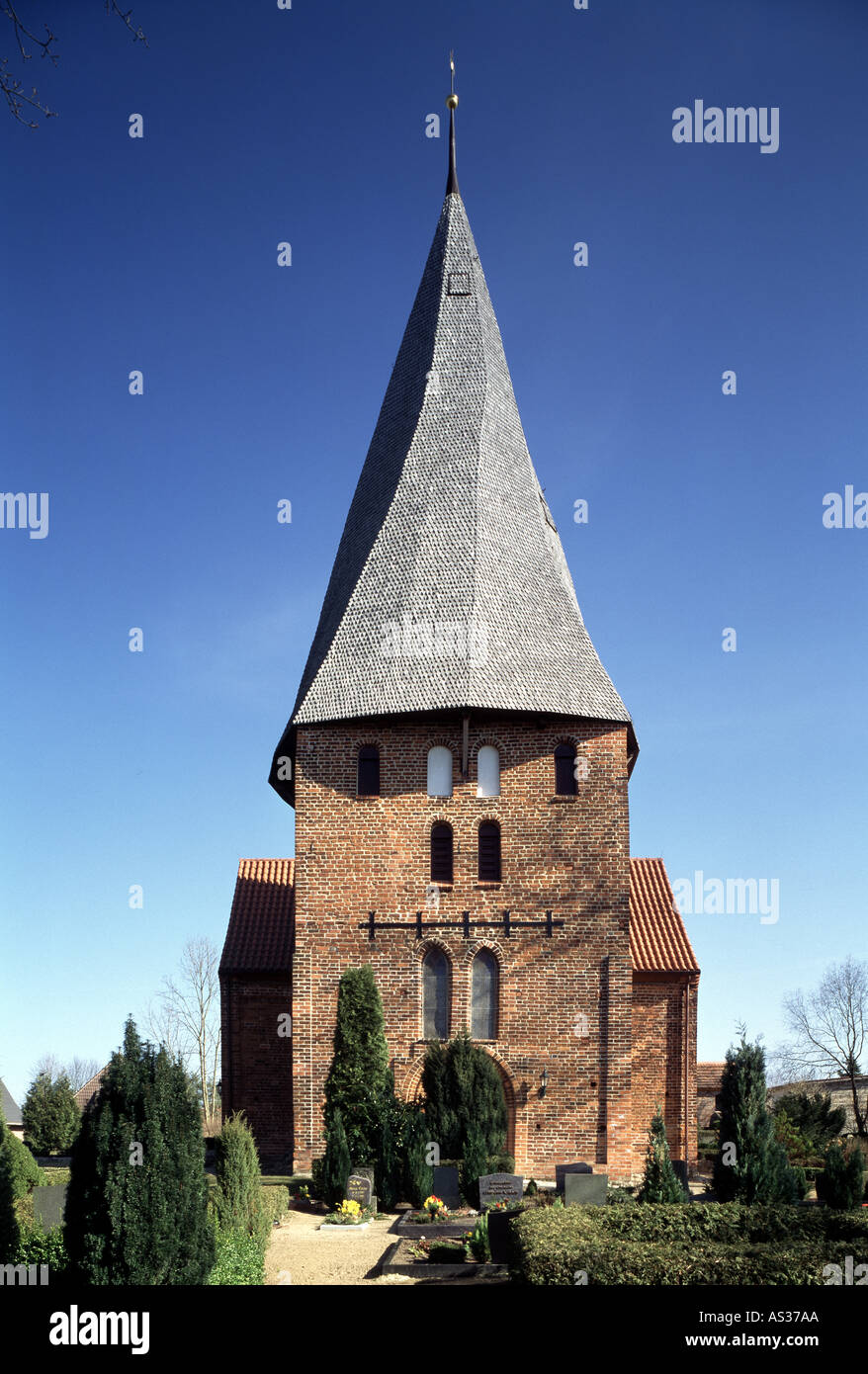 Elmenhorst, Dorfkirche, Blick von Westen Banque D'Images