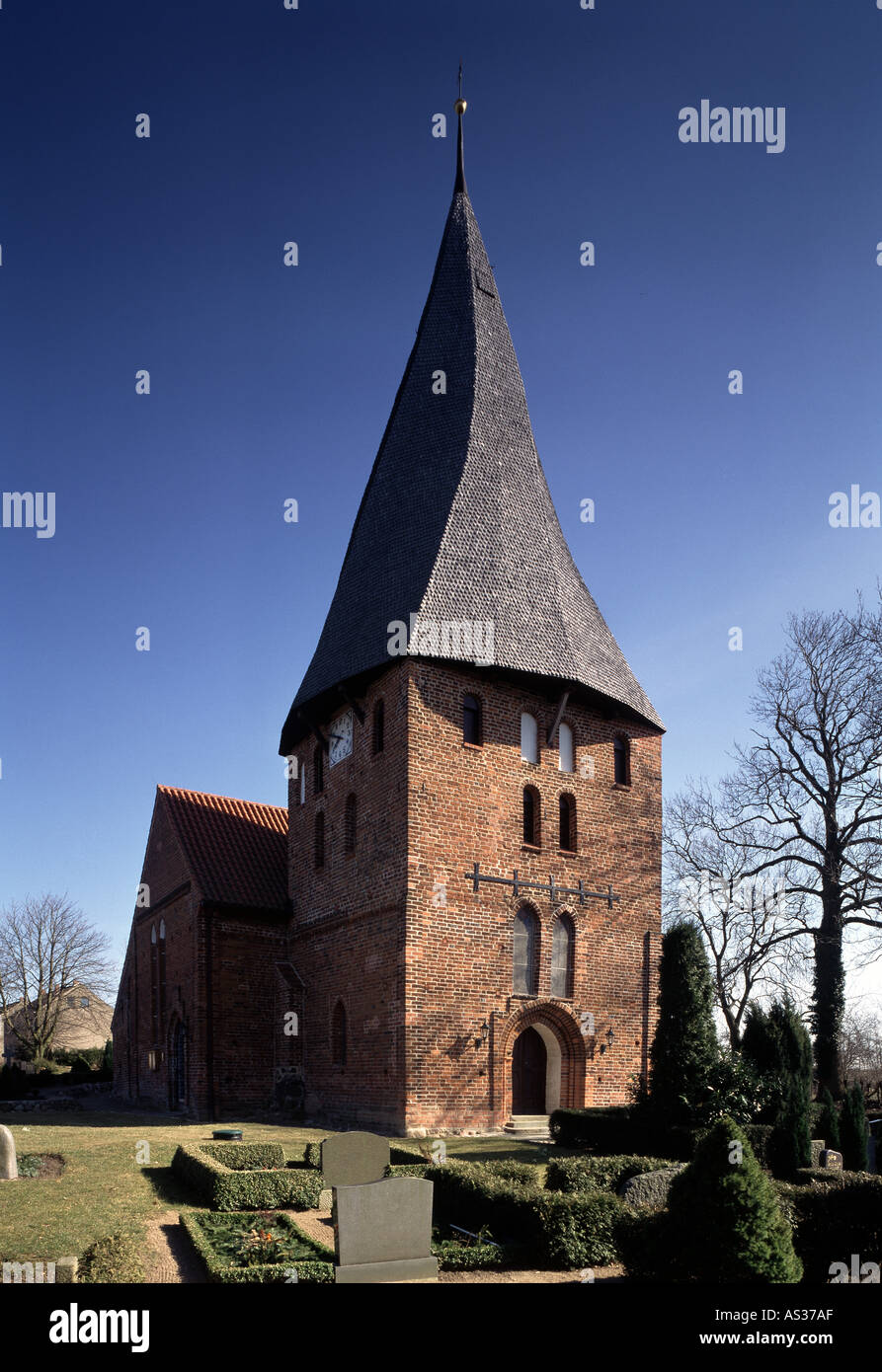Elmenhorst, Dorfkirche, Blick von Nordwesten Banque D'Images